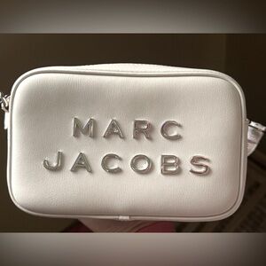 Marc Jacobs White Crossbody Bag with Silver Logo